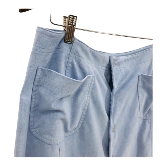 4/$45 BELLE SKY Vintage Pale Blue Sueded Look Flared Mini Length Skirt Curvy 14 - Picture 4 of 7